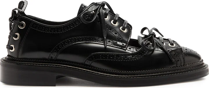 Simone Rocha Lace-up Glossed Leather Brogues