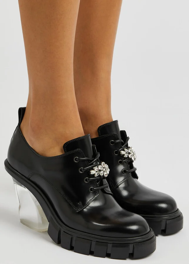 Simone Rocha Leather 90 Brogue Pumps - Image 5