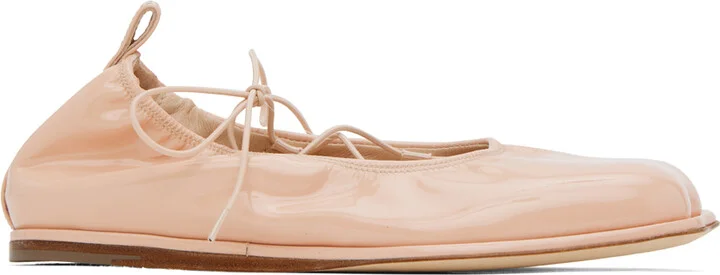Simone Rocha Pink Heart Toe Ballerina Flats