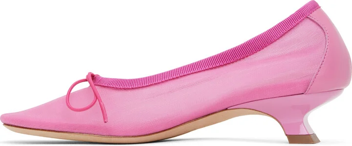Simone Rocha Pink Mesh Ballerina Heels - Image 3