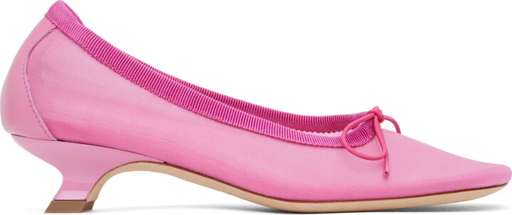 Simone Rocha Pink Mesh Ballerina Heels