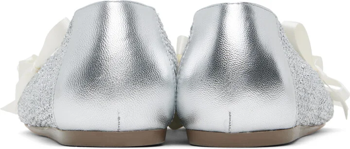 Simone Rocha Silver Bell Charm Crochet Ballerina Flats - Image 2
