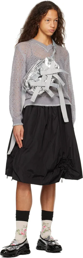 Simone Rocha Silver Classic Criss Cross Tracker Ballerina Sneakers - Image 5