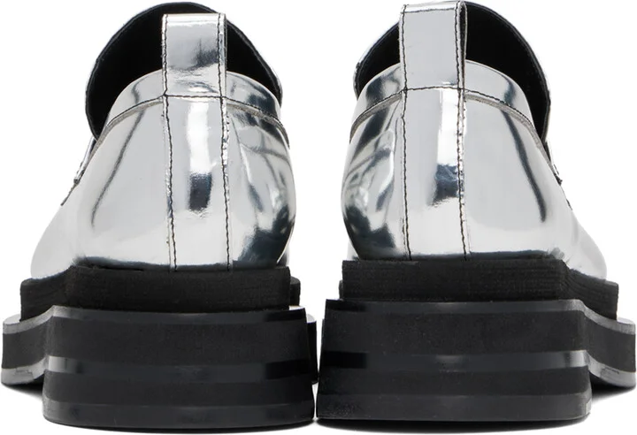 Simone Rocha Silver Heart Toe Platform Loafers - Image 2
