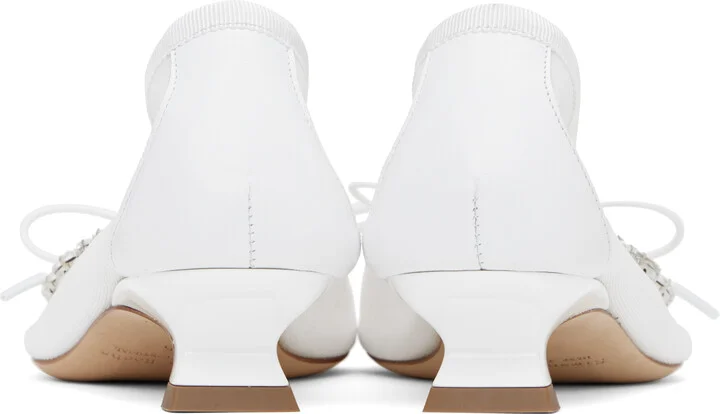 Simone Rocha SSENSE Exclusive Bridal Capsule Embellished Flower Ballerina Heels - Image 2