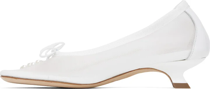 Simone Rocha SSENSE Exclusive Bridal Capsule Embellished Flower Ballerina Heels - Image 3