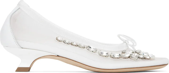 Simone Rocha SSENSE Exclusive Bridal Capsule Embellished Flower Ballerina Heels