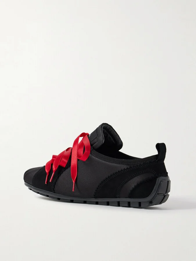 Simone Rocha - Suede-trimmed Shell Sneakers - Black - Image 3