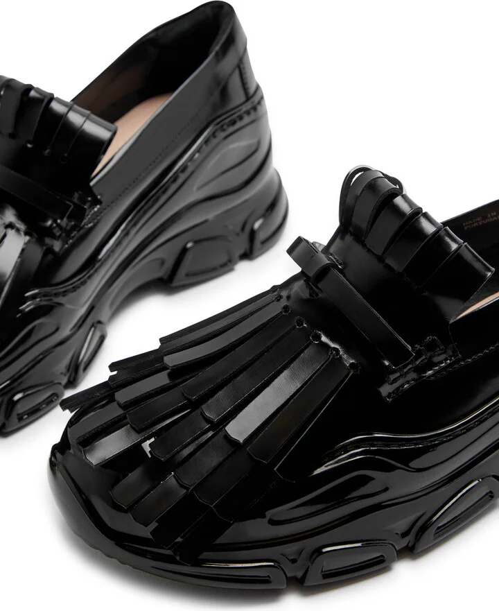Simone Rocha Tracker Loafer Fringed Leather Sneakers - Image 4