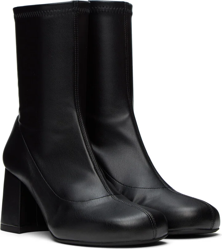 SIMONMILLER Black Faux-Leather Mojo Boots - Image 4