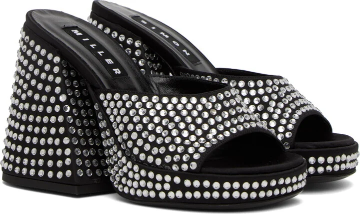 SIMONMILLER Black Slice Heeled Sandals - Image 4