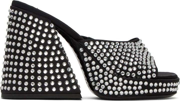 SIMONMILLER Black Slice Heeled Sandals