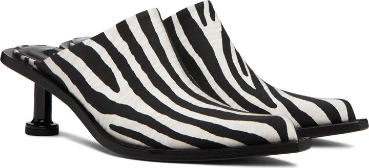 SIMONMILLER Black & White Bandi Mules - Image 4