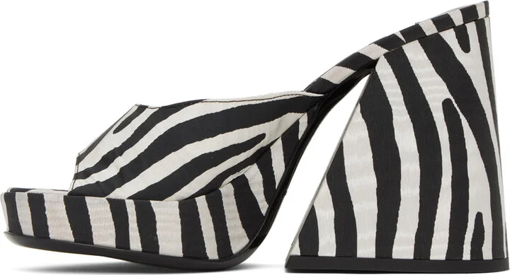 SIMONMILLER Black & White Slice Heeled Sandals - Image 3
