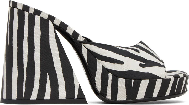 SIMONMILLER Black & White Slice Heeled Sandals