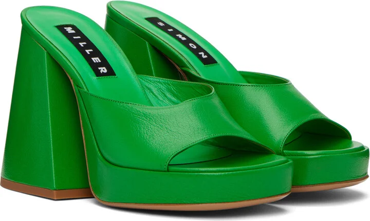 SIMONMILLER Green Slice Heeled Sandals - Image 4