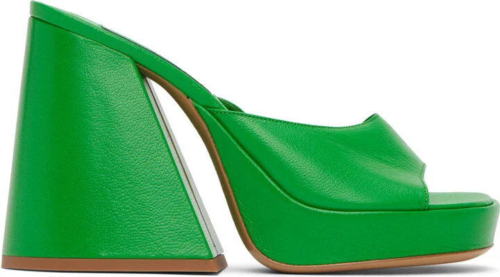SIMONMILLER Green Slice Heeled Sandals