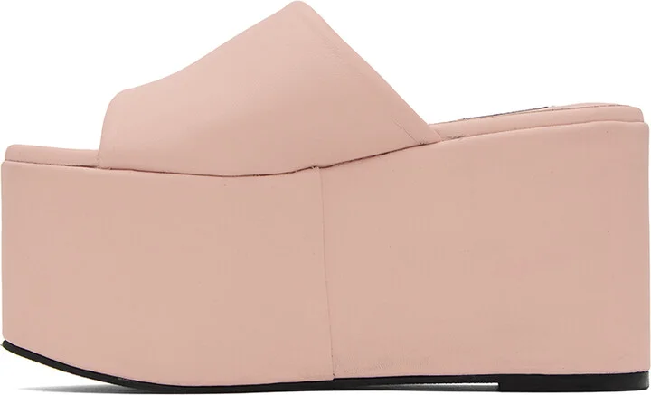 SIMONMILLER Pink Faux-Leather Blackout Platform Sandals - Image 3