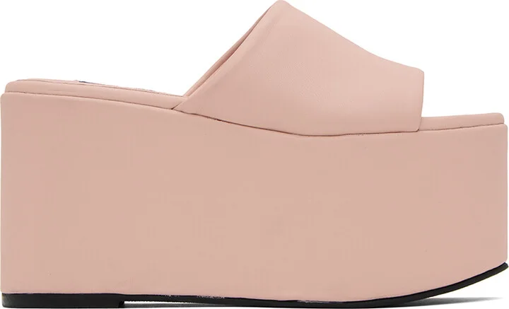 SIMONMILLER Pink Faux-Leather Blackout Platform Sandals