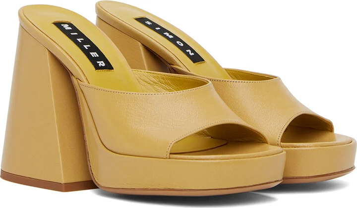 SIMONMILLER Yellow Slice Heeled Sandals - Image 4
