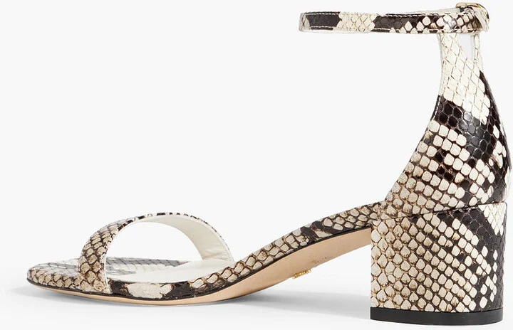 Simple Curve snake-effect leather sandals - Image 3