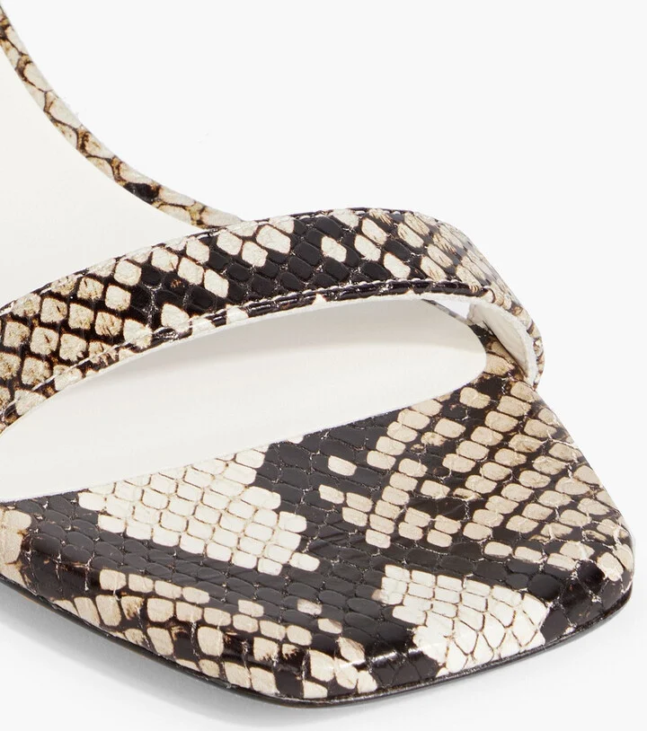 Simple Curve snake-effect leather sandals - Image 4