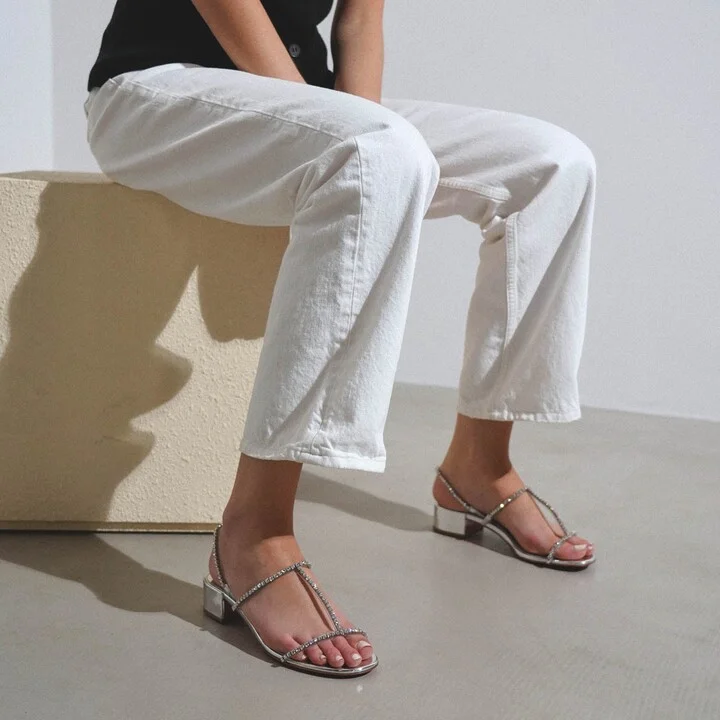 Simple Queenie 25 silver sandals - Image 6