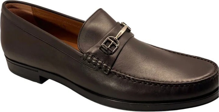 Simpler 6230242 Men's Chocolate Calf Plain Leather Loafers