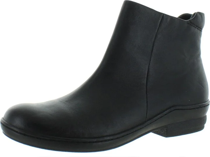 Simplicity Womens Leather Zip-Up Ankle Boots