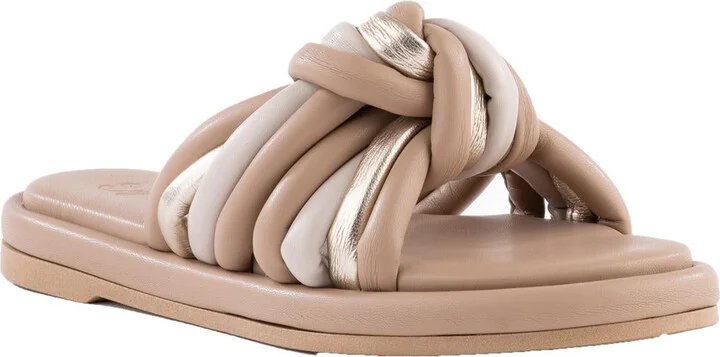 Simply The Best Womens Faux Leather Strappy Slide Sandals