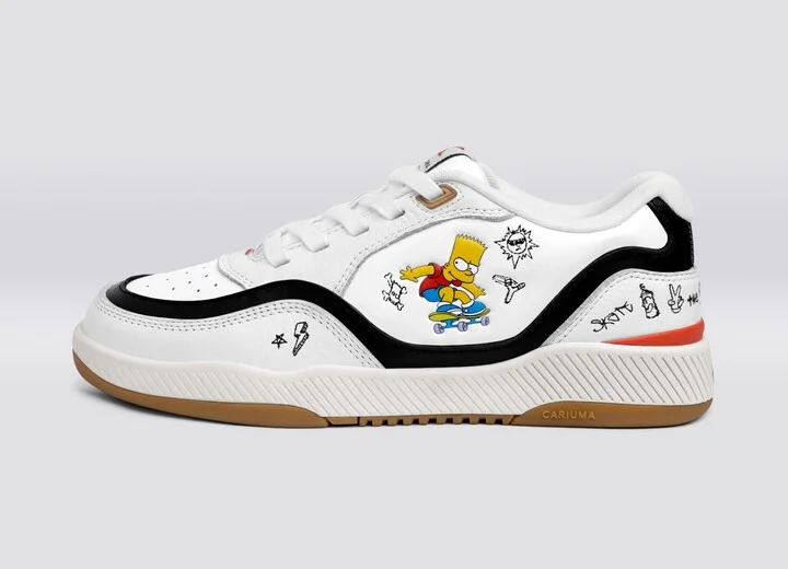 Simpsons UBA White Leather Bart Skateboard Sneaker Men - Image 3
