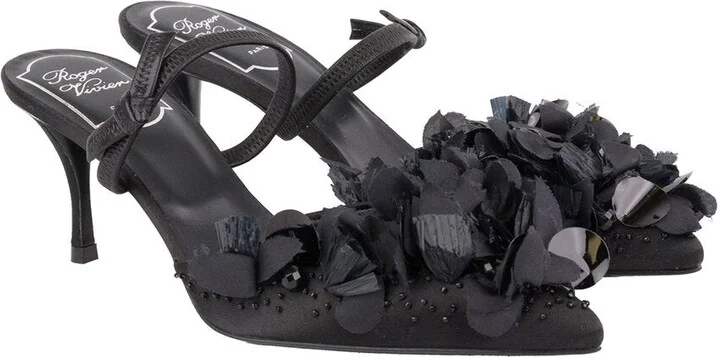Sin Petals Leather Slingback Sandal