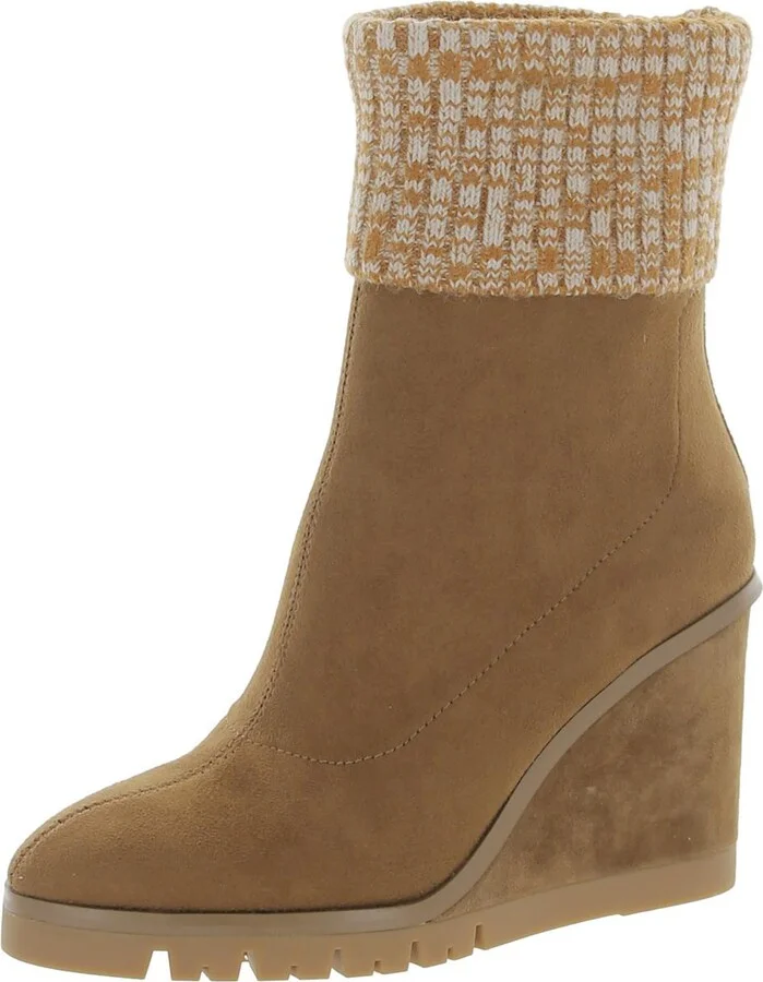 Sindie Womens Knit Cuffed Booties