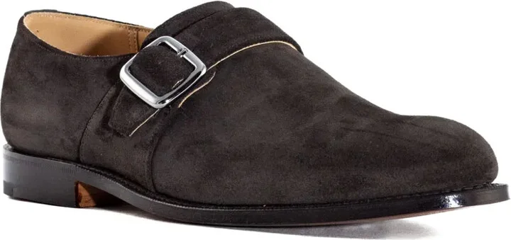 Single-Buckle Suede Monk Shoes - Image 2