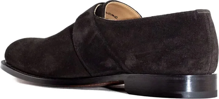 Single-Buckle Suede Monk Shoes - Image 4