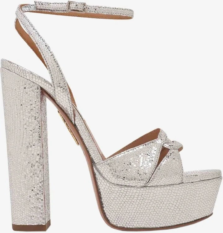Sinner 140 Platform Sandals in Metallic Nappa Leather
