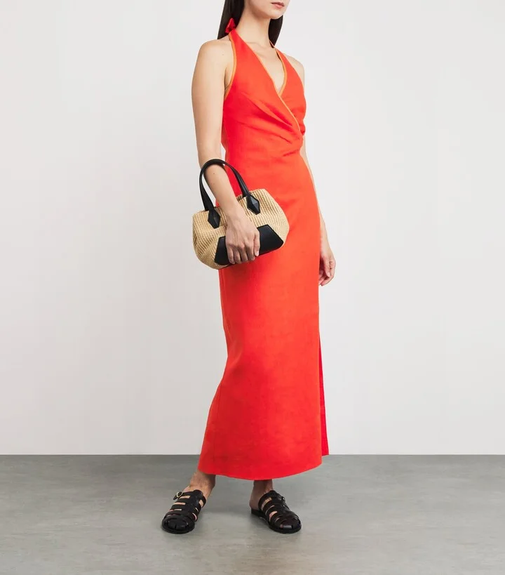 SIR. Linen Panettone Midi Dress - Image 2