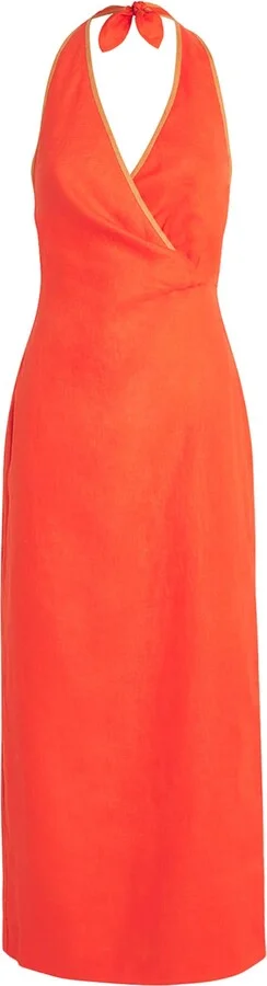 SIR. Linen Panettone Midi Dress