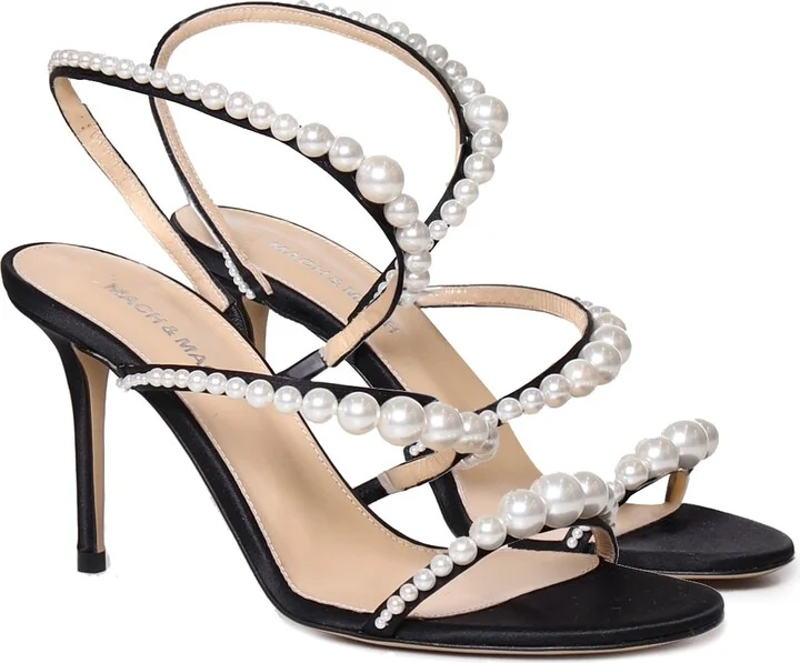 Sirene Sandals With Satin And Pearls - Image 2
