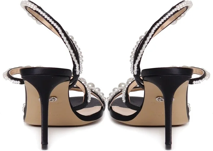 Sirene Sandals With Satin And Pearls - Image 3