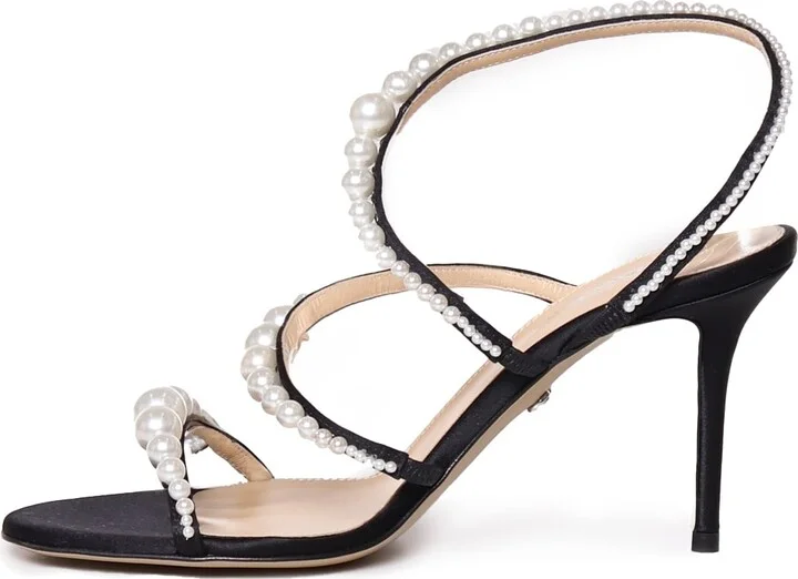 Sirene Sandals With Satin And Pearls - Image 4