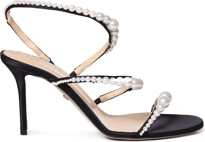 Sirene Sandals With Satin And Pearls