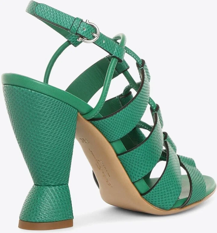 Sirmio 105 Lizard Embossed Leather Sandals - Image 2