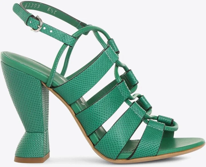 Sirmio 105 Lizard Embossed Leather Sandals