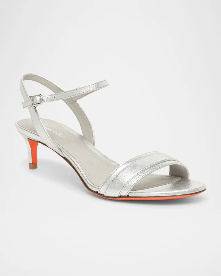 Sirolo Metallic Ankle-Strap Sandals - Image 2