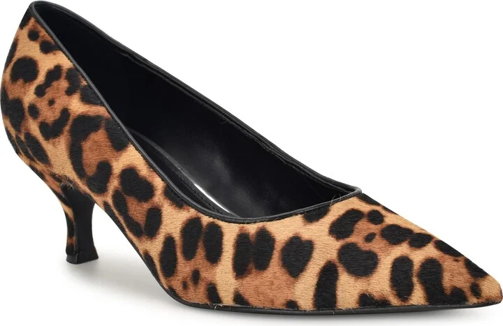 Sisko Genuine Calf Hair Pointed Toe Kitten Heel Pump