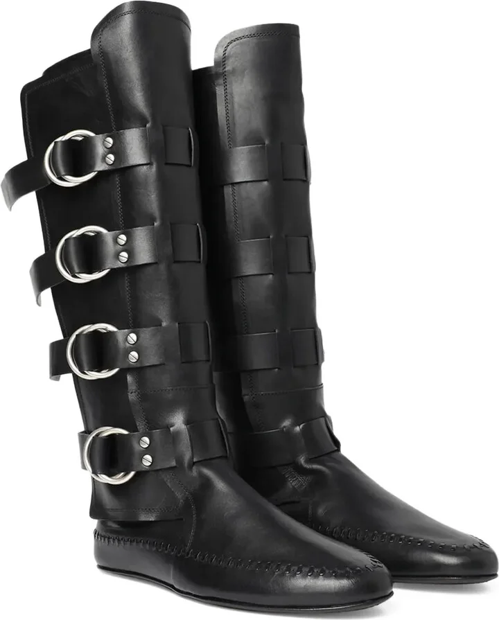Siver biker knee-high boots - Image 2