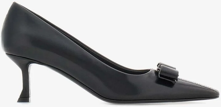 Siwar 60 Vara Bow Leather Pumps