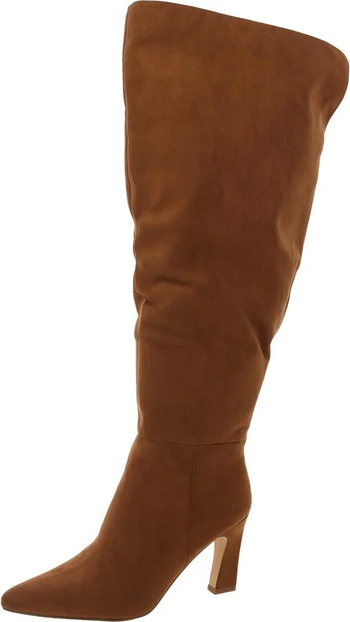 SIZZLEEWC Womens Wide Calf Manmade Over-The-Knee Boots