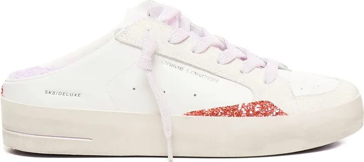 SK8 Deluxe glitter-detail backless sneakers